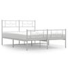 vidaXL Estructura cama sin colch&oacute;n con estribo metal blanco 150x200 cm