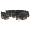 vidaXL Conjunto de sof&aacute;s de jard&iacute;n 12 uds. Gris y Gris Oscuro