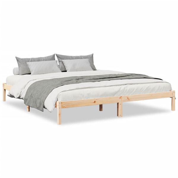 vidaXL Cama extralarga sin colch&oacute;n madera maciza de pino 180x210 cm