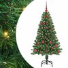 vidaXL &Aacute;rbol de Navidad preiluminado con luces y bolas verde 210 cm