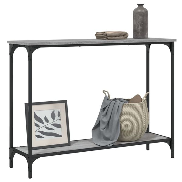 vidaXL Mesa consola madera de ingenier&iacute;a gris Sonoma 101x30,5x75 cm