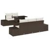 vidaXL Conjunto de sof&aacute; de jard&iacute;n 6 uds. Marr&oacute;n y crema