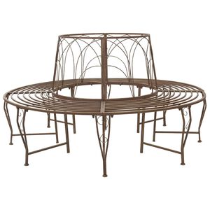 vidaXL Banco de &Aacute;rbol 8-N&uacute;mero de plazas &Oslash; 160 x 89 cm Acero
