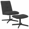 vidaXL Sill&oacute;n giratorio con reposapi&eacute;s Gris oscuro Boucl&eacute;