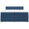 vidaXL Cama box spring con colch&oacute;n tela azul 200x200 cm