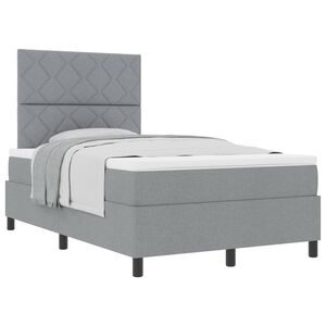 vidaXL Cama tipo Box Spring con colch&oacute;n Gris Claro 120 x 200 cm tela