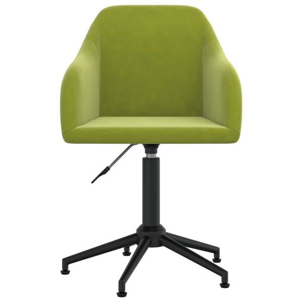 vidaXL Silla de comedor giratoria 6 uds terciopelo verde claro
