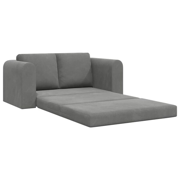 vidaXL Sof&aacute; cama 60cm Gris oscuro Terciopelo