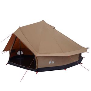 vidaXL Tienda Familiar 10 personas Marr&oacute;n Algod&oacute;n Sint&eacute;tico