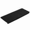 vidaXL Alfombrilla autoadhesiva de escalera 15 uds negro 65x24,5x3,5cm