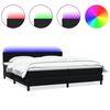 vidaXL Cama box spring con colch&oacute;n y LED terciopelo negro 180x210 cm