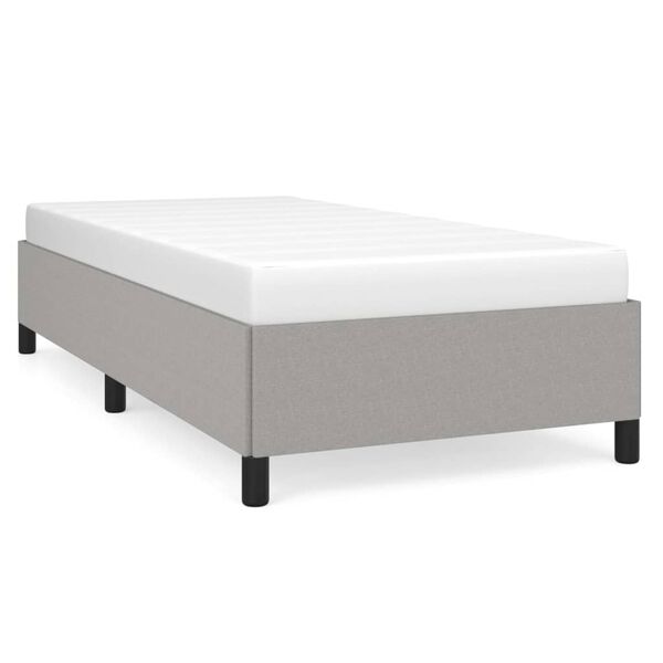 vidaXL Estructura de cama sin colch&oacute;n tela gris claro 90x200 cm