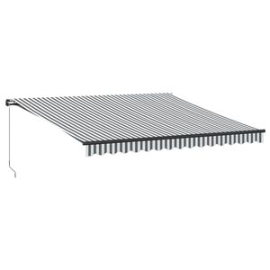 vidaXL Toldo retr&aacute;ctil manual con luz LED antracita y blanco 400x350cm