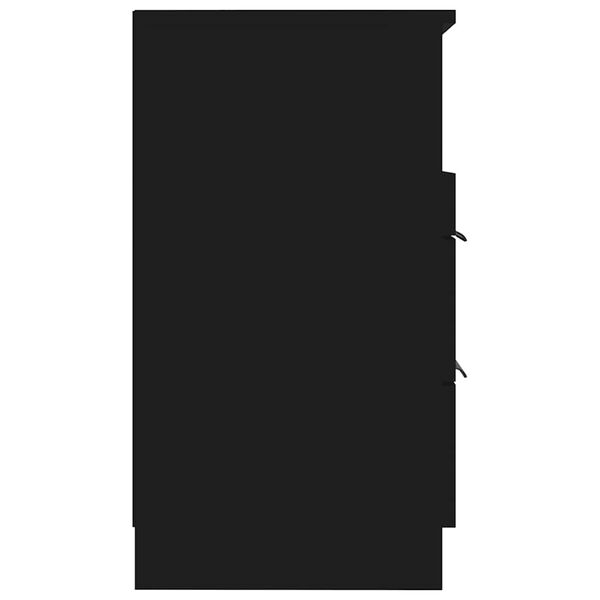 vidaXL Mesita de noche madera contrachapada color negro