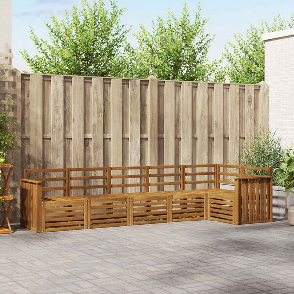 vidaXL Juegos de sof&aacute;s 6 pcs Natural Madera de Acacia S&oacute;lida