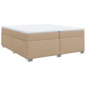 vidaXL Cama box spring con colch&oacute;n cuero sint&eacute;tico capuchino 200x200cm
