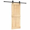 vidaXL Puerta Corredera Natural y negro 80 x 210 cm