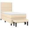 vidaXL Cama box spring con colch&oacute;n tela color crema 90x190 cm