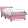vidaXL Cama box spring con colch&oacute;n terciopelo rosa 100x220 cm