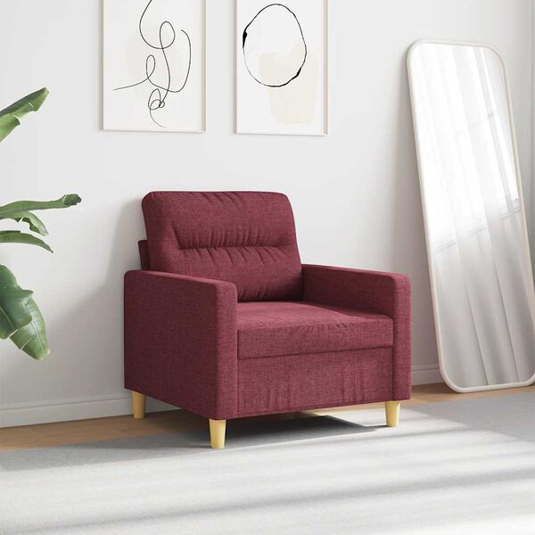 vidaXL Sill&oacute;n de tela rojo tinto 60 cm