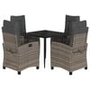 vidaXL Set comedor de jard&iacute;n 5 piezas con cojines rat&aacute;n sint&eacute;tico gris