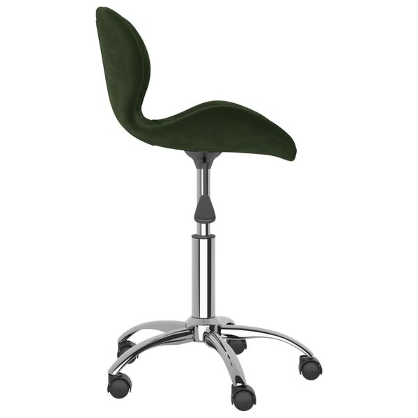 vidaXL Silla de comedor giratoria de terciopelo verde oscuro