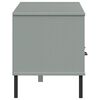 vidaXL Mueble de TV con patas de metal OSLO madera maciza pino gris