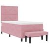 vidaXL Cama tipo Box Spring con colch&oacute;n Rosa 80 x 200 cm Terciopelo