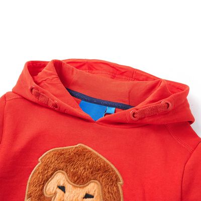 Sudadera infantil con capucha rojo 92