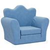 vidaXL Sof&aacute; cama infantil felpa suave azul