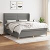 vidaXL Cama box spring con colch&oacute;n tela gris oscuro 160x200 cm