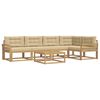 vidaXL Conjunto de sof&aacute;s de exterior 6 uds. y Beige Poli&eacute;ster