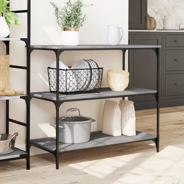 vidaXL Carrito de cocina madera ingeniería gris Sonoma 102x50x95 cm