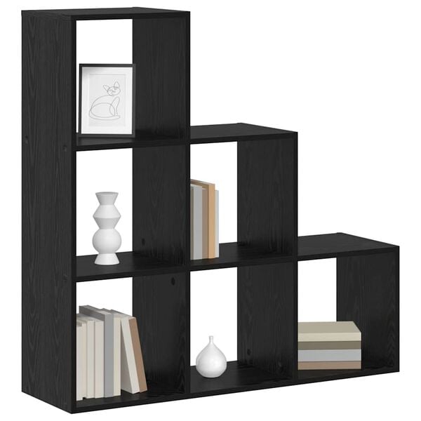vidaXL Librería Separadora de Ambientes Roble Negro 99 x 29 x 99 cm