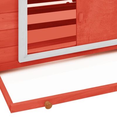 vidaXL Gallinero madera maciza de abeto rojo y blanco 152x96x110 cm