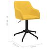 vidaXL Sillas de comedor giratorias 2 unidades tela amarillo