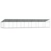 vidaXL Jaula de perros techo y puerta acero galvanizado gris 12x2x2 m