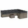 vidaXL Set de sof&aacute;s de jard&iacute;n 10 pzas con cojines rat&aacute;n sint&eacute;tico gris