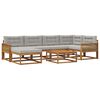 vidaXL Conjunto de sof&aacute;s de exterior 7 pcs Natural y Gris Claro