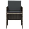 vidaXL Set comedor de jard&iacute;n 5 piezas con cojines rat&aacute;n sint&eacute;tico gris