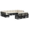 vidaXL Conjunto de sof&aacute;s de jard&iacute;n 13 pcs Negro y Blanco Crema