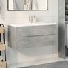 vidaXL Set muebles de ba&ntilde;o 2 piezas madera contrachapada gris hormig&oacute;n