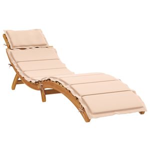 vidaXL Tumbona Madera de Acacia S&oacute;lida Beige