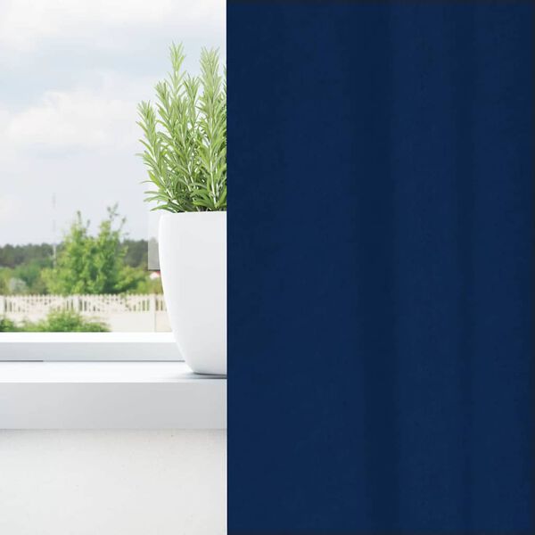 vidaXL Cortinas Opacas con Anillas 2 pcs Azul Oscuro 175 x 140 cm
