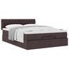 vidaXL Cama otomana con colch&oacute;n marr&oacute;n oscuro 140x190 cm tela