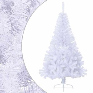 vidaXL Medio &aacute;rbol de Navidad artificial con soporte PVC blanco 150 cm