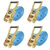 vidaXL Correas de sujeci&oacute;n de trinquete 4 uds 4T 8mx50mm azul