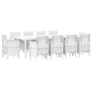 vidaXL Conjunto de Comedor de Jard&iacute;n 11 pcs Blanco Polipropileno