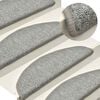 vidaXL Felpudos para escaleras (15 unidades, 56 x 17 x 3 cm, gris claro, semicirculares)