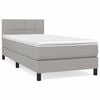 vidaXL Cama box spring con colch&oacute;n tela gris claro 90x200 cm